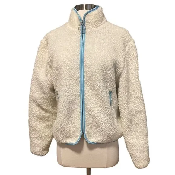 Ivory Ella - Full Zip Faux Sherpa Jacket sz Small - Picture 4 of 13